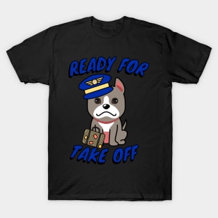 Cute grey dog is a pilot T-Shirt